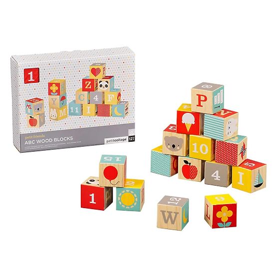 Petit Collage Blocs en Bois ABC
