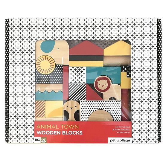 Petit Collage Blocs en bois animaux