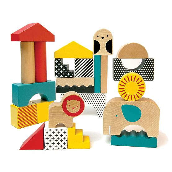Petit Collage Blocs en bois animaux