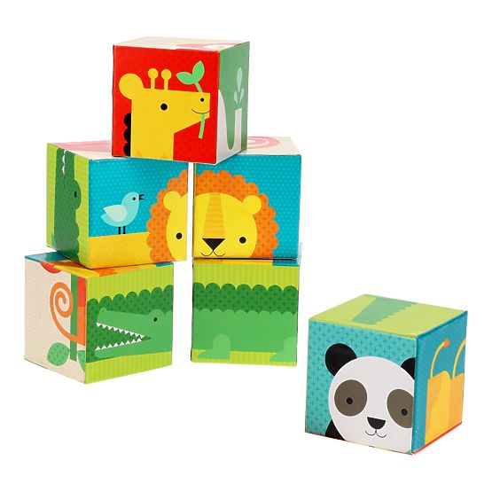 Petit Collage Cubes Animaux Sauvages