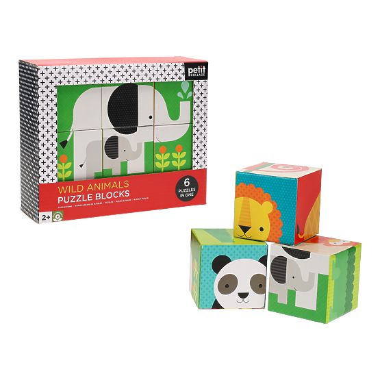 Petit Collage Cubes Animaux Sauvages