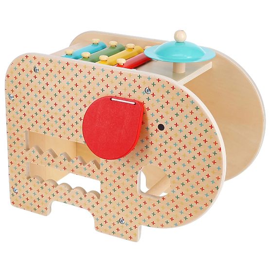 Petit Collage Éléphant musical en bois 5 en 1