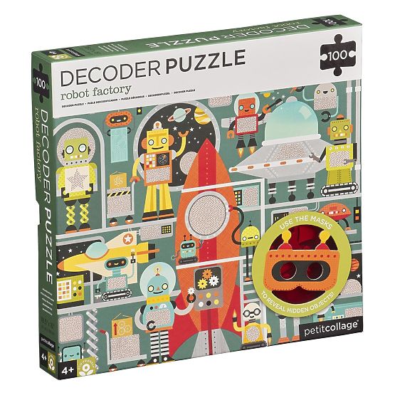 Petit Collage Puzzle robots 100 pcs avec lunettes 3D