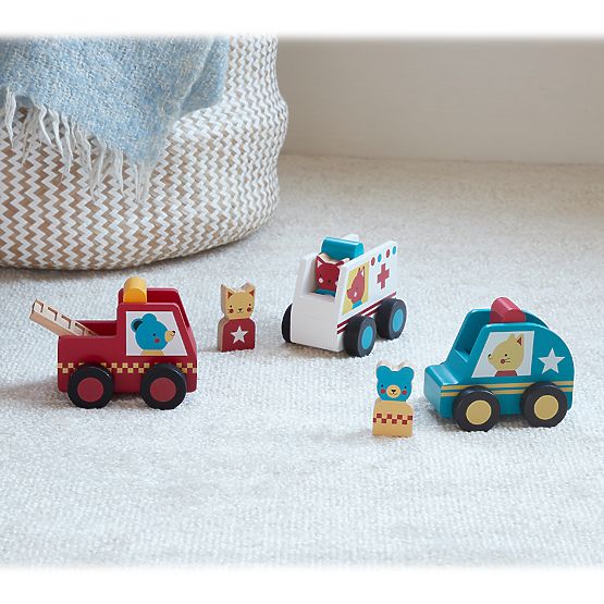 Petit Collage Voitures de Secours avec Figurines