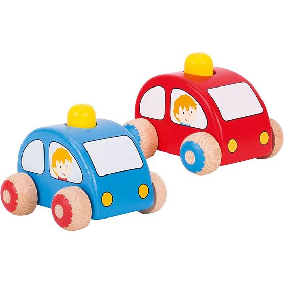 Petite voiture bleue avec klaxon