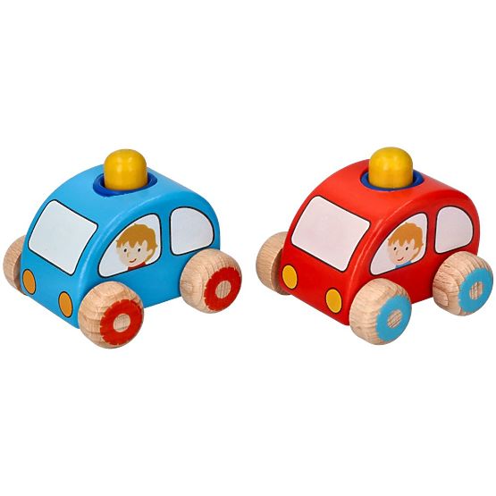 Petite voiture bleue avec klaxon