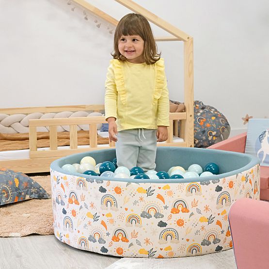 Piscine à balles sèche Rainbow + 200 balles