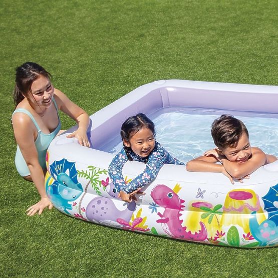 Piscine gonflable avec abri pour enfants violet INTEX 57470-DINO