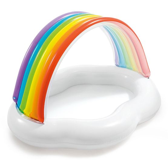 Piscine gonflable pour enfants avec un toit arc-en-ciel