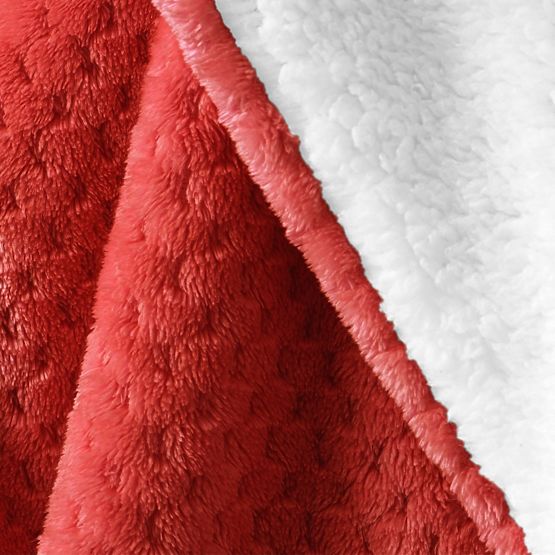 Plaid SHLEEPY couleur rouge jacquard gaufré style classique 130x180