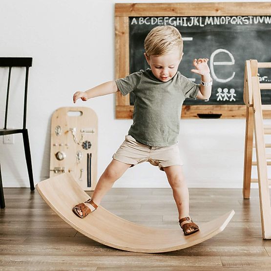Planche d'équilibre en bois pour enfants balançoire exercice d'équilibre ECOTOYS