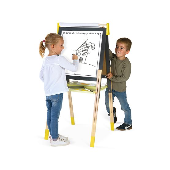 Tableau blanc Janod double face debout - hauteur réglable