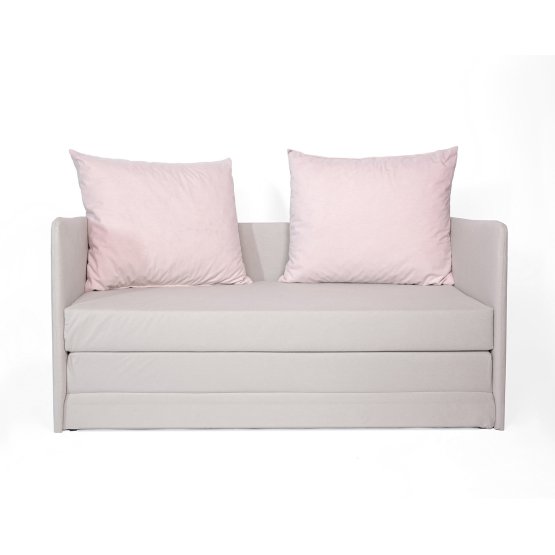 Canapé-lit Jack - gris clair / rose pur