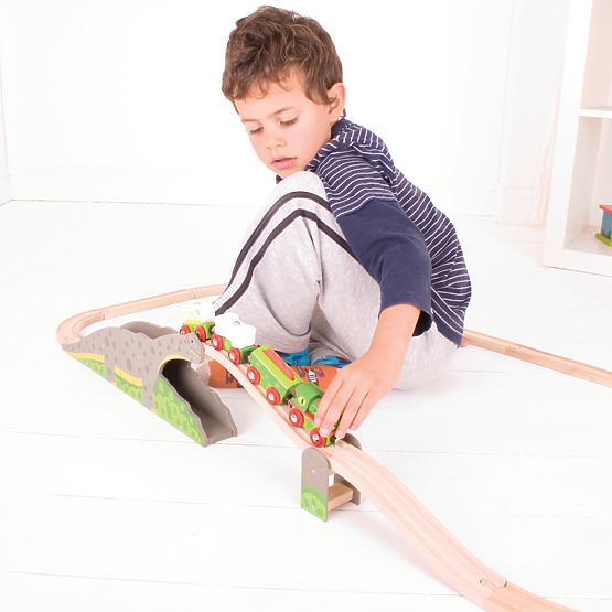 Pont de dinosaures sur rail Bigjigs
