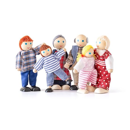 Poupées pour maison de poupée, famille de 6 personnes