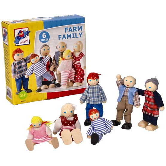 Poupées pour maison de poupée, famille de 6 personnes