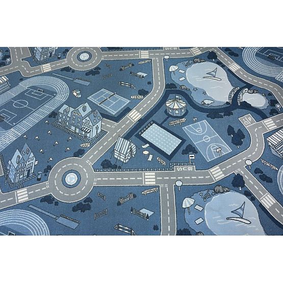 Pour enfants anti-dérapant tapis Street bleu