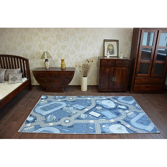 Pour enfants anti-dérapant tapis Street bleu