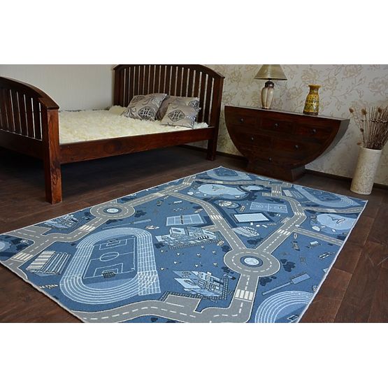 Pour enfants anti-dérapant tapis Street bleu