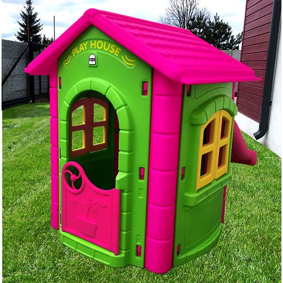Pour enfants jardin maison de poupée avec diapositive