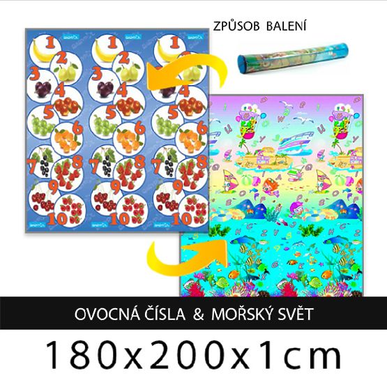 Pour enfants mousse tapis - fruité chiffres + marine monde