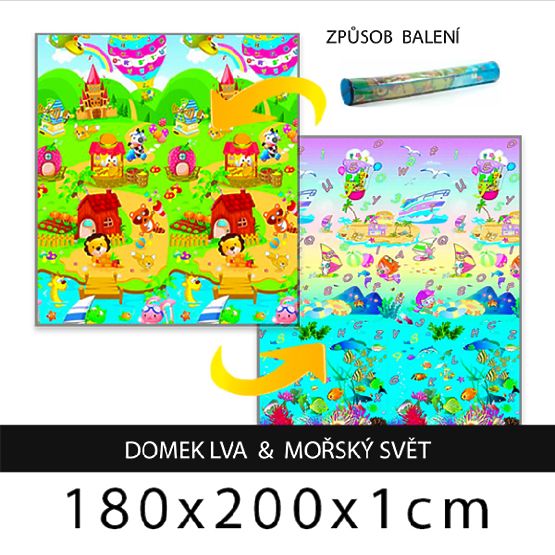 Pour enfants mousse tapis maison lion + marine monde