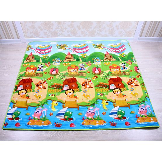 Pour enfants mousse tapis - train + maison lion 180x200x1