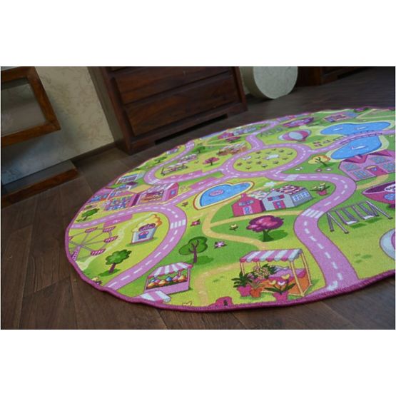 Pour enfants rond tapis Sweet Town