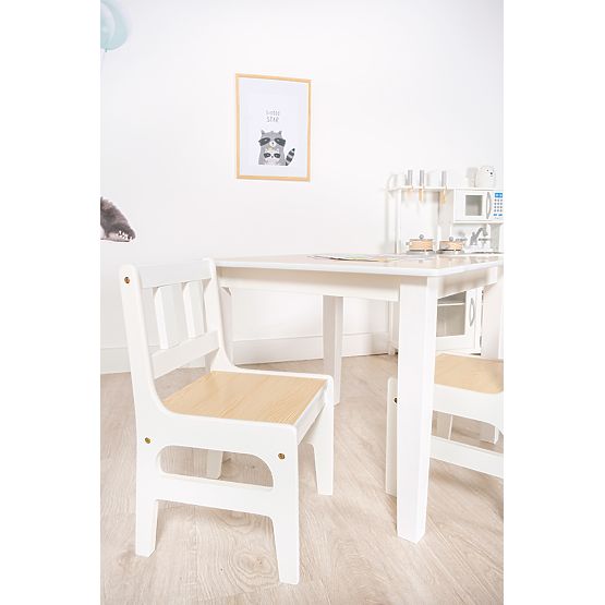 Table avec chaises enfant Naturel