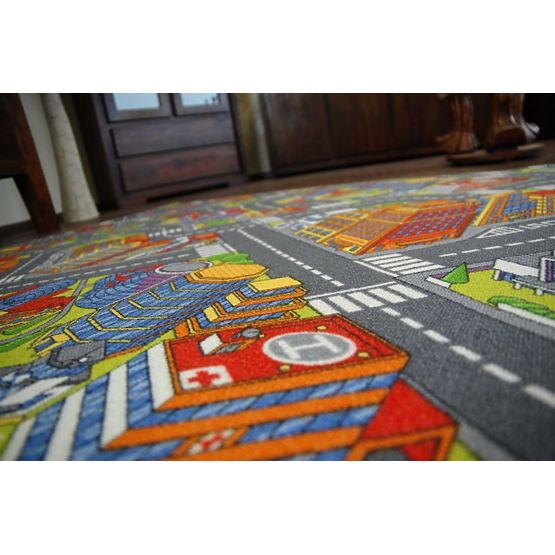 Tapis enfant BIG CITY - gris