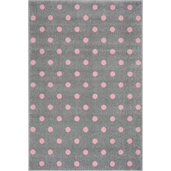 Pour enfants tapis CIRCLE gris argenté/ rose