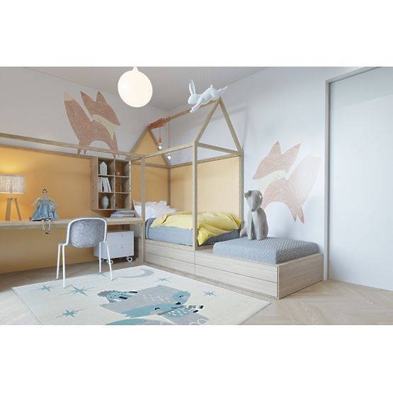 Pour enfants tapis Fox en crème