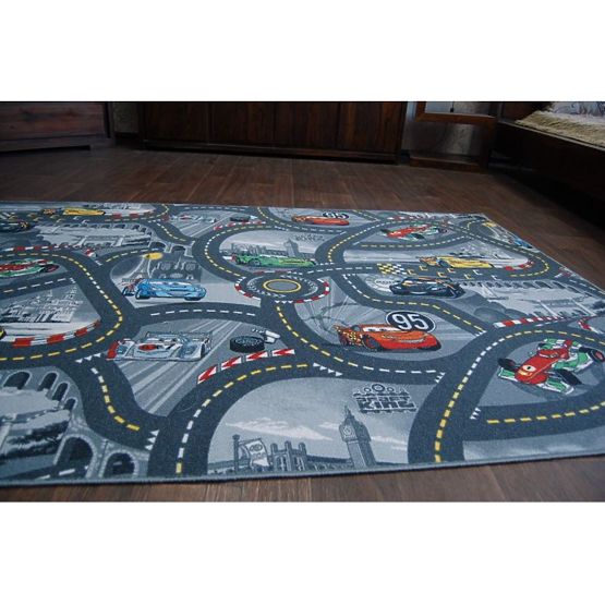 Pour enfants tapis - gris rue VOITURES