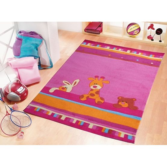 Pour enfants tapis Happy Friends lilas rose N