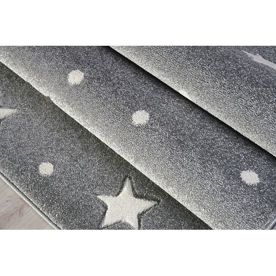 Pour enfants tapis HEAVEN gris argenté/ blanc