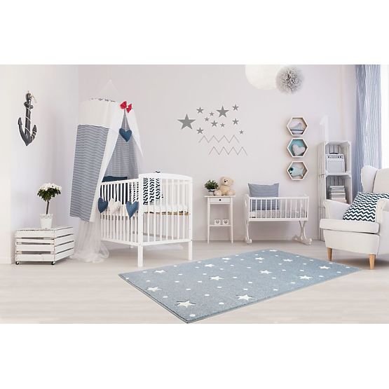 Pour enfants tapis HEAVEN gris argenté/ blanc