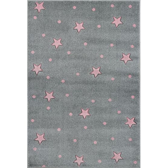 Pour enfants tapis HEAVEN gris argenté/ rose