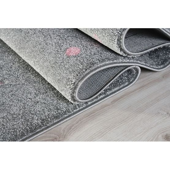 Pour enfants tapis HEAVEN gris argenté/ rose