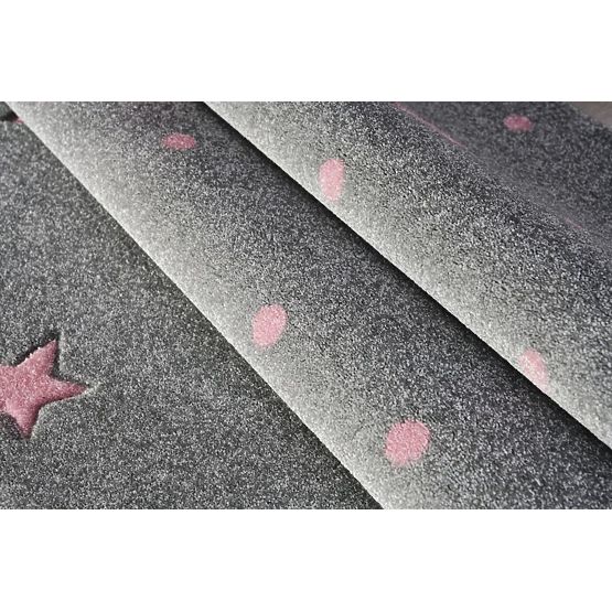 Pour enfants tapis HEAVEN gris argenté/ rose
