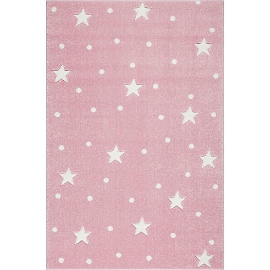 Pour enfants tapis HEAVEN rose/ blanc