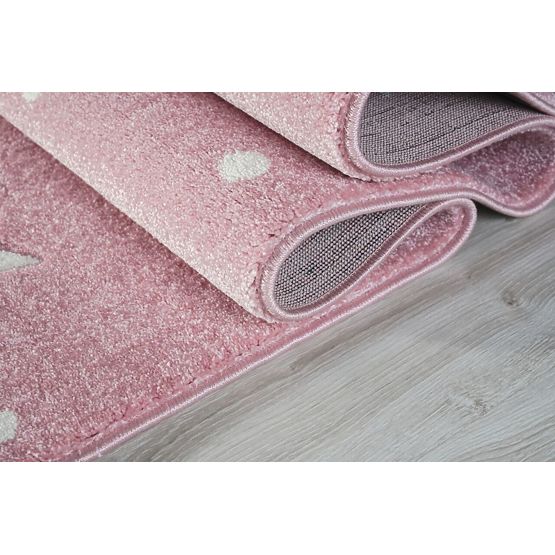 Pour enfants tapis HEAVEN rose/ blanc