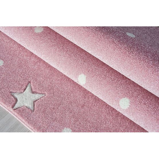 Pour enfants tapis HEAVEN rose/ blanc