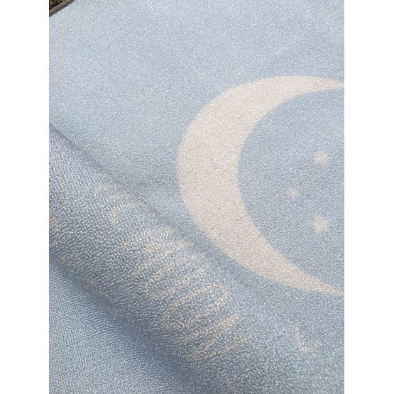 Pour enfants tapis LOVE YOU MOON bleu clair / blanc