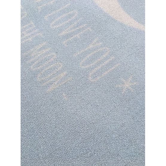 Pour enfants tapis LOVE YOU MOON bleu clair / blanc