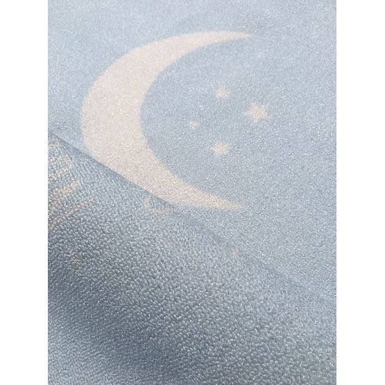 Pour enfants tapis LOVE YOU MOON bleu clair / blanc