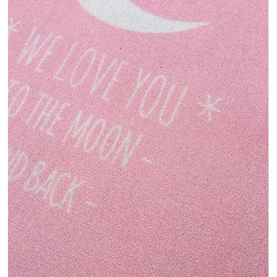 Pour enfants tapis LOVE YOU MOON rose/blanc