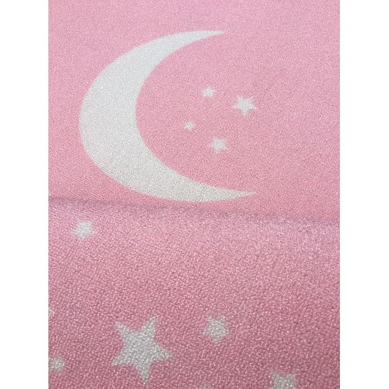 Pour enfants tapis LOVE YOU MOON rose/blanc