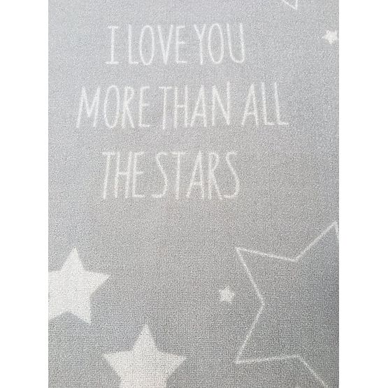 Pour enfants tapis LOVE YOU STARS argent-gris/blanc