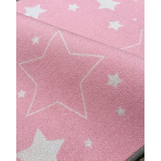 Pour enfants tapis LOVE YOU STARS rose / blanc