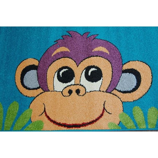 Pour enfants tapis Monkey - turquoise